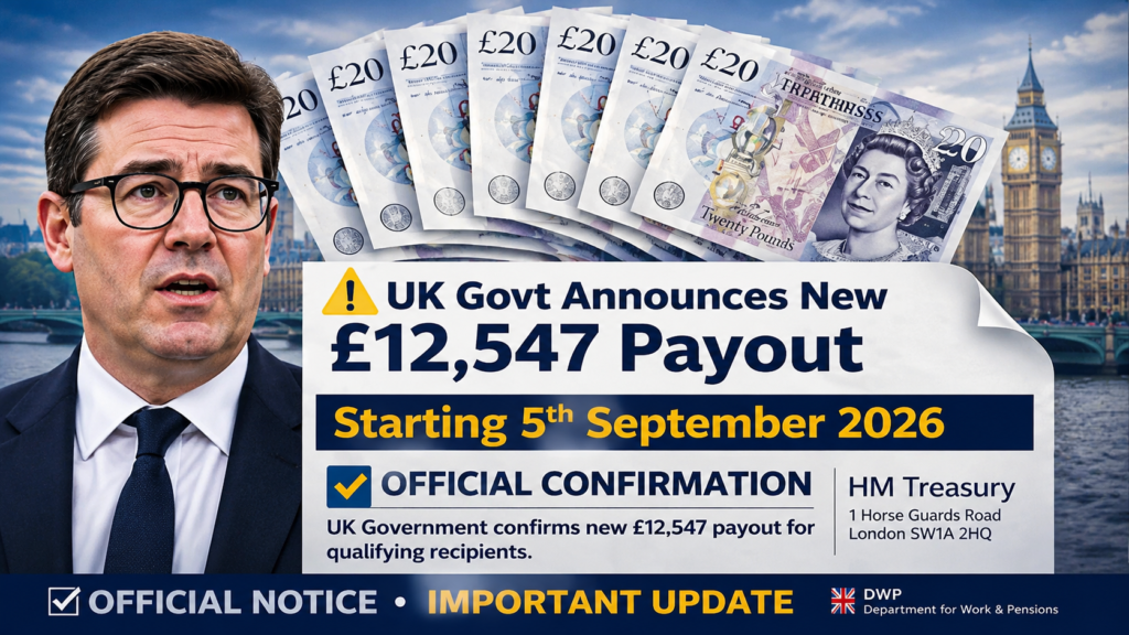 UK Govt New £12,547 Payout
